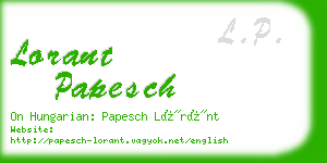 lorant papesch business card